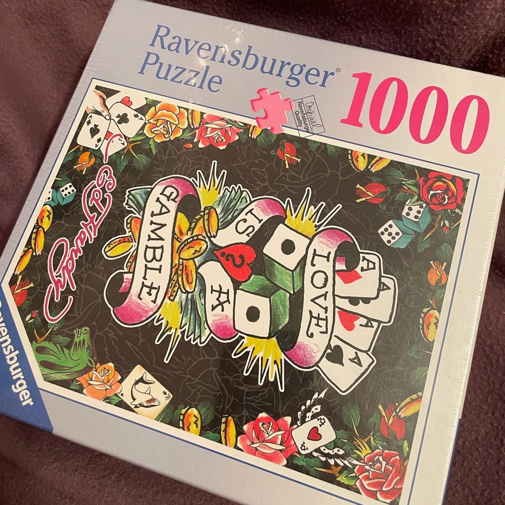 Never opened Ravensburger “Love is a Gamble” 1000pc Puzzle